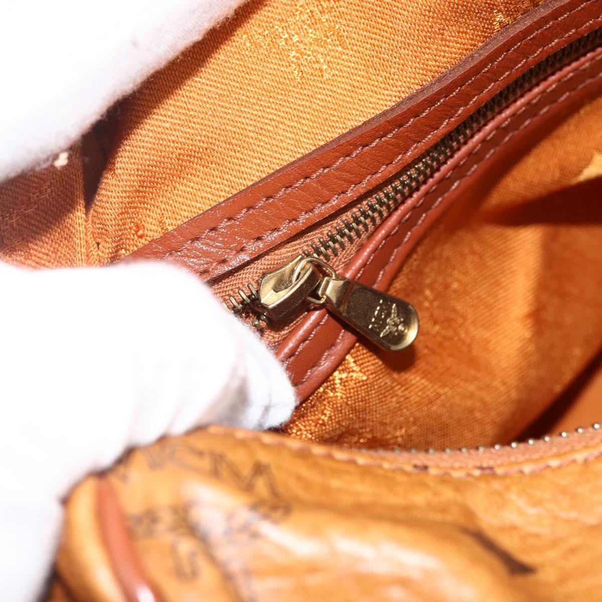 MCM Visetos Logogramme Leather Brown Leather Handbag (Pre-Owned)