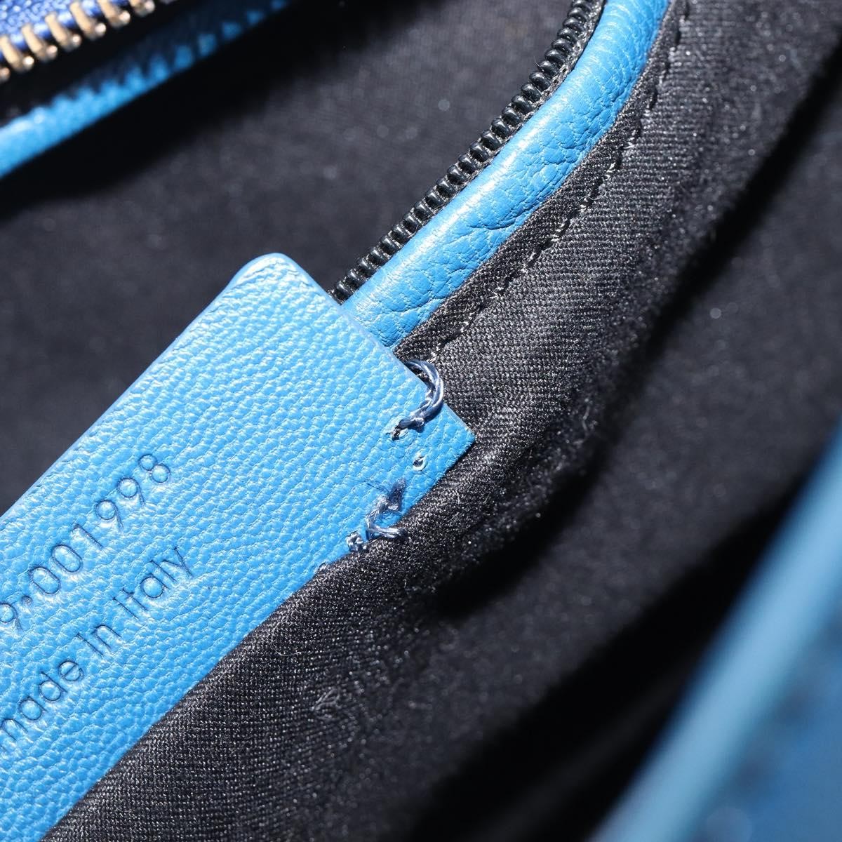 Saint Laurent Chyc Cabas Leather Blue Leather Tote Bag Bag (Pre-Owned)
