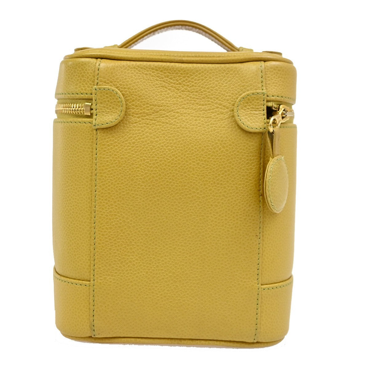 Chanel Vintage Timeless Cosmetic Case Caviar Yellow Leather Clutche & Pouche Bag (Pre-Owned)