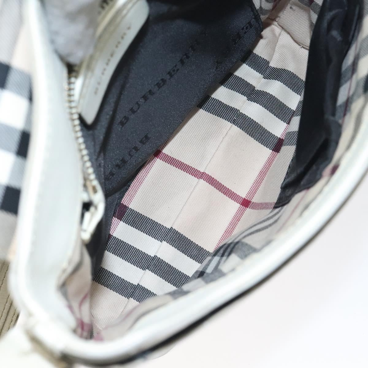 Burberry Flap Shoulder Leather White Leather Shoulder Bag Bag (Pre-Owned)
