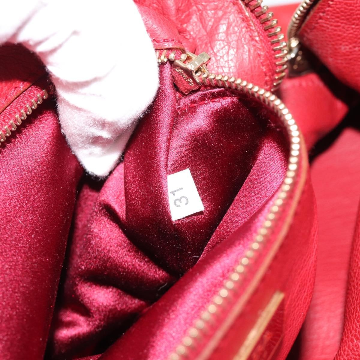 Prada Promenade Saffiano Leather Red Leather Handbag (Pre-Owned)