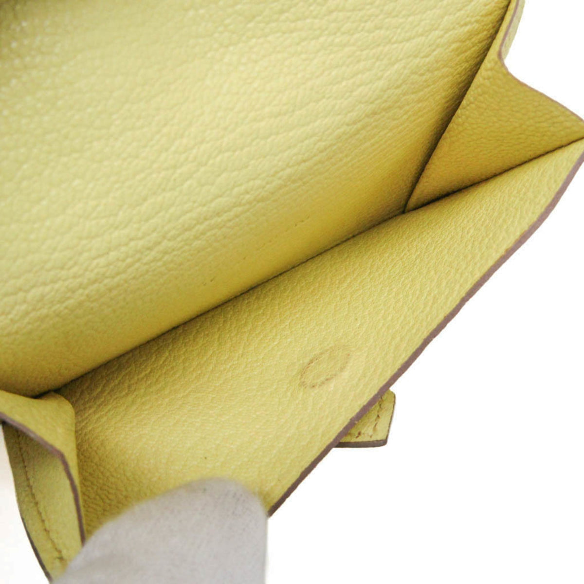Hermes Bearn Chevre Mysore Yellow Leather Wallets Accessory (Pre-Owned)