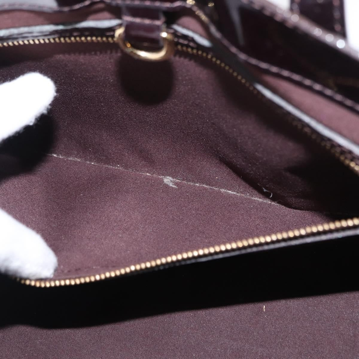 Louis Vuitton Wilshire Monogram Vernis Burgundy Patent_Leather Handbag (Pre-Owned)