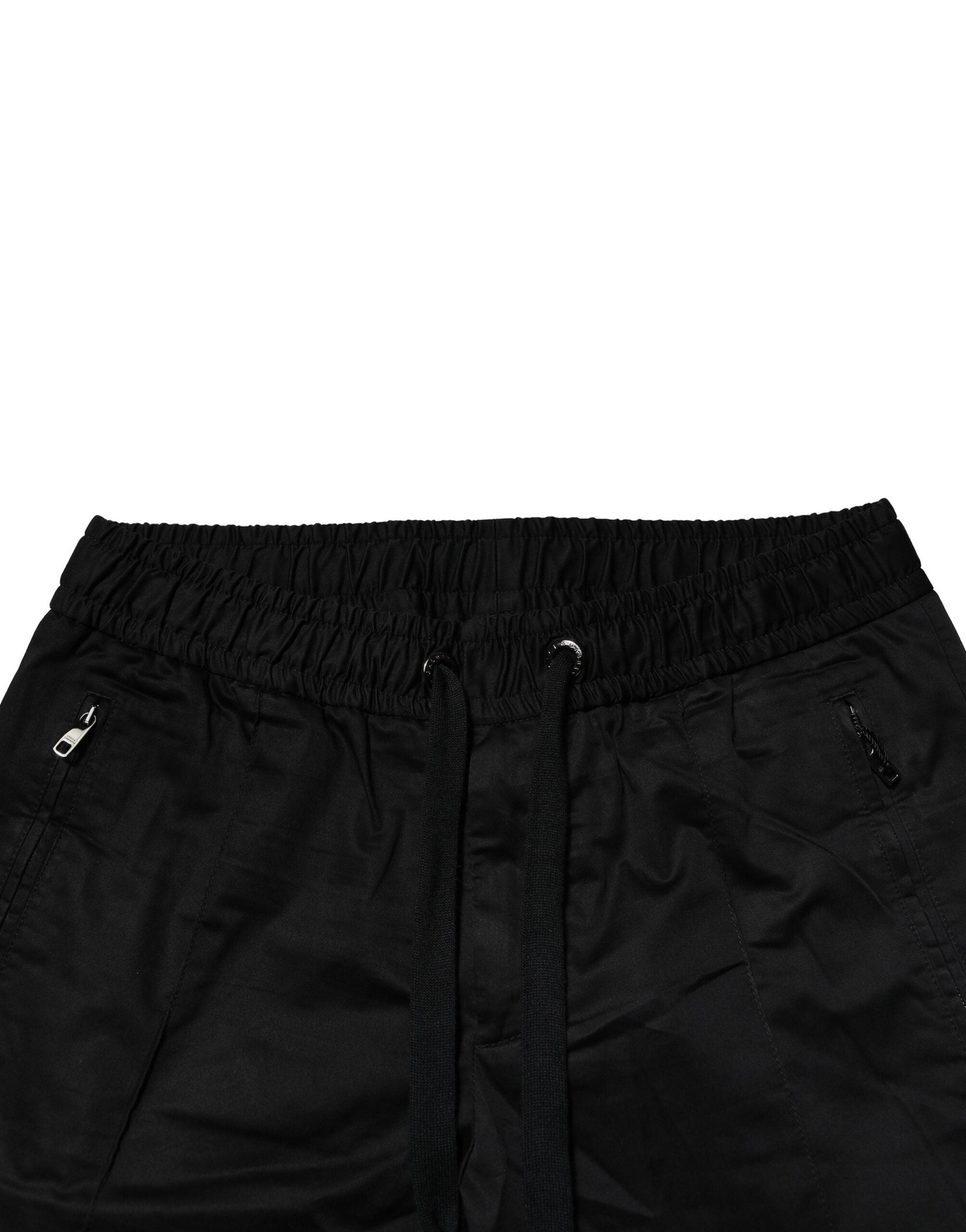 Dolce & Gabbana Black Cotton Mid Waist Jogger Men's Pants (Pre-Owned)