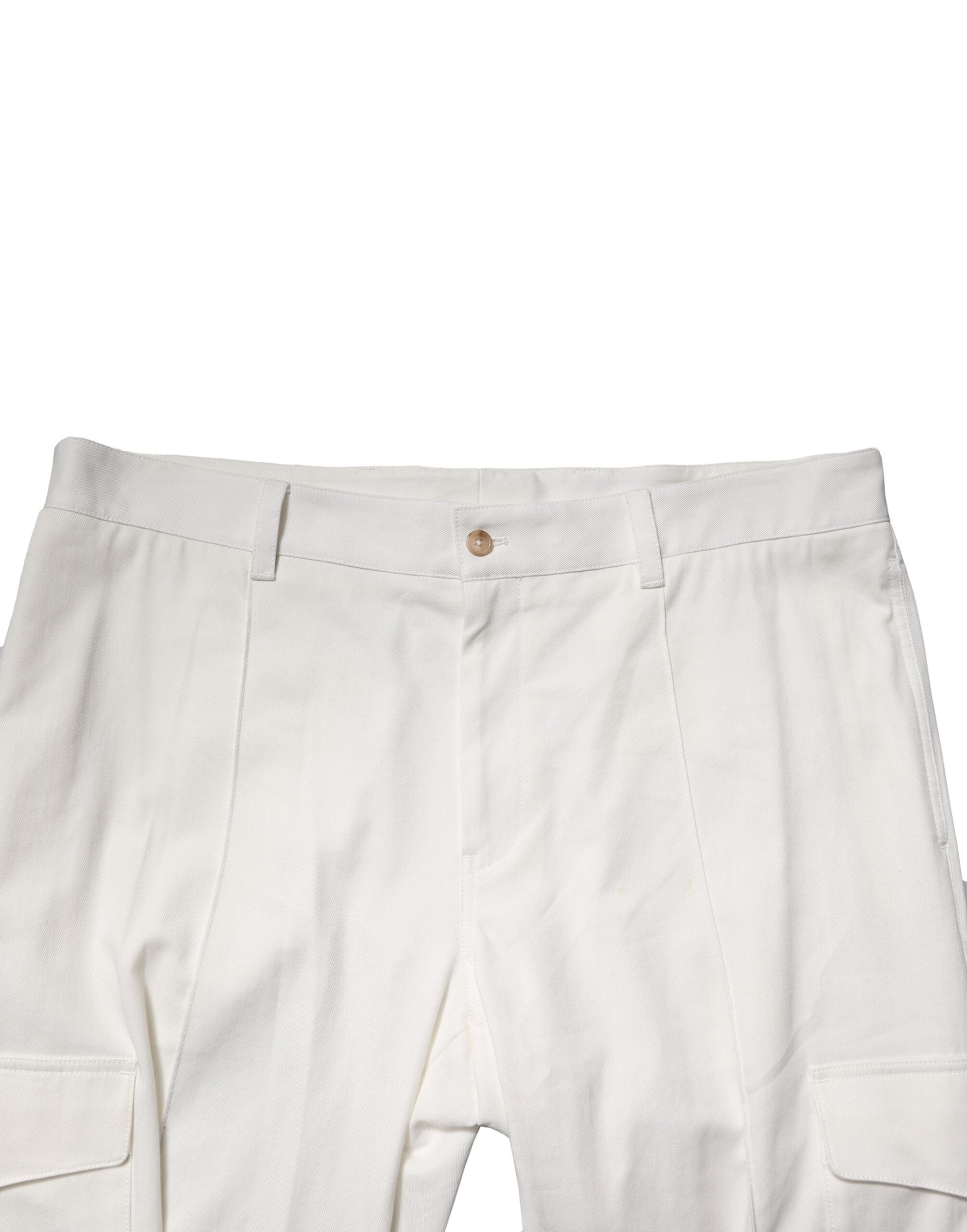 Dolce & Gabbana White Cotton Cargo Jogger Men Men's Pants (Pre-Owned)