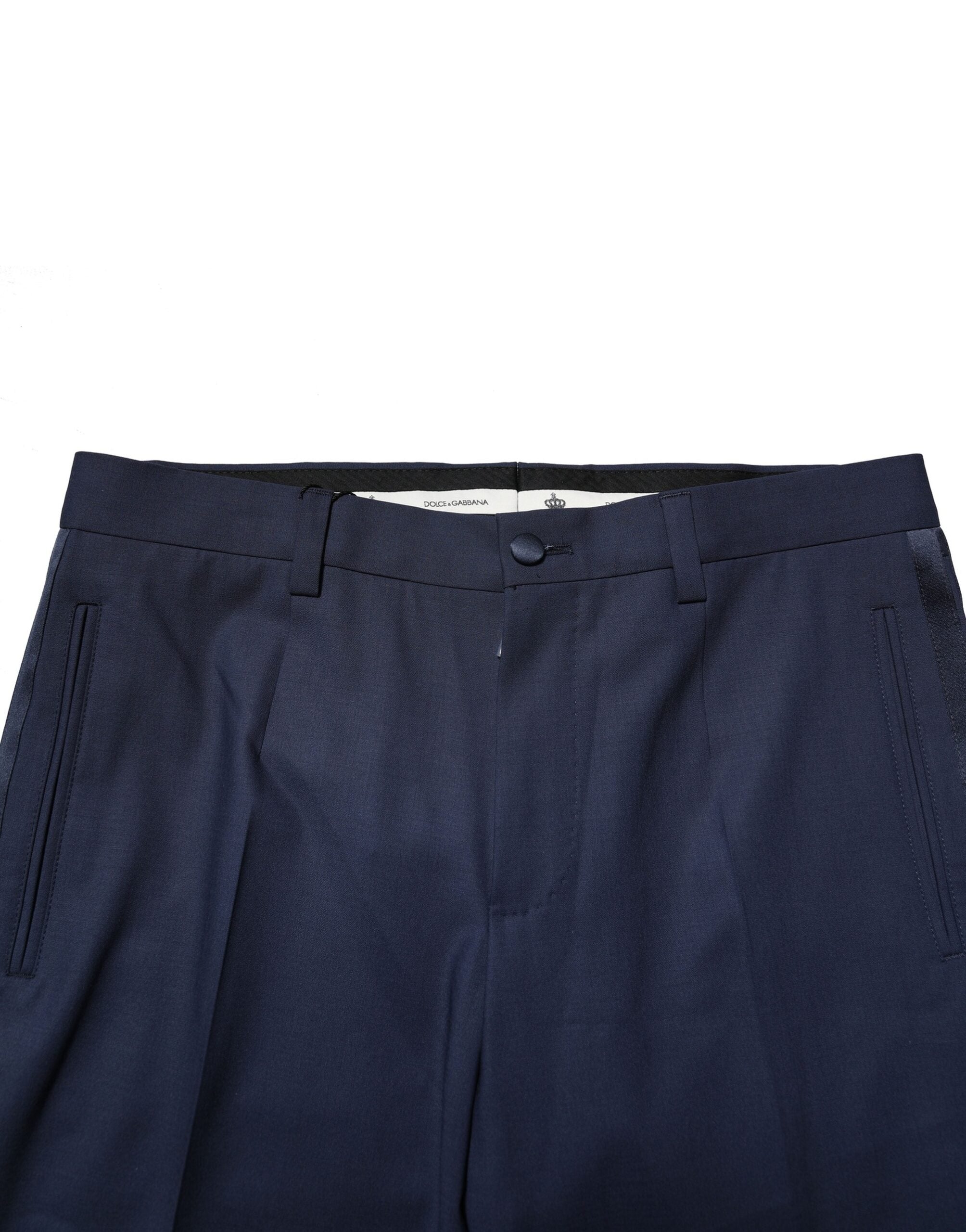 Dolce & Gabbana Dark Blue Wool Dress Formal Men's Pants