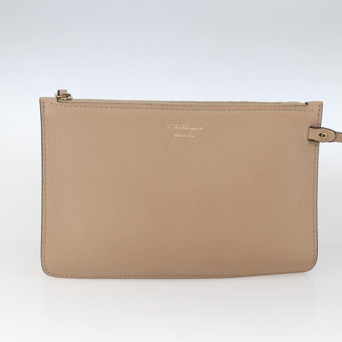 Salvatore Ferragamo Vala Tote Leather Beige Leather Tote Bag Bag (Pre-Owned)