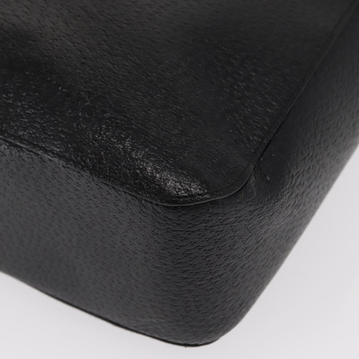 Gucci Vintage Bamboo Handle Tote Leather Black Leather Tote Bag Bag (Pre-Owned)