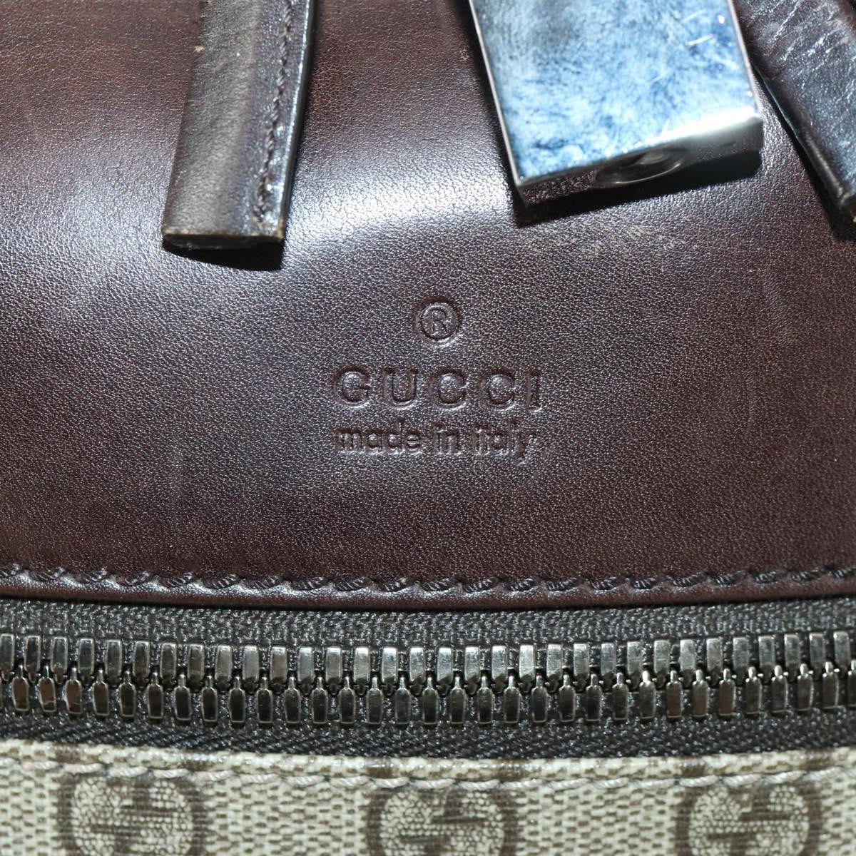 Gucci Web Trolley Rolling Luggage Gg Coated Canvas Beige Pvc Travel Bag Bag (Pre-Owned)