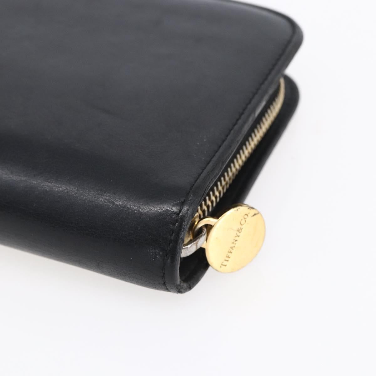 Tiffany & Co. Zip Around Leather Black Leather Wallets Accessory (Pre-Owned)