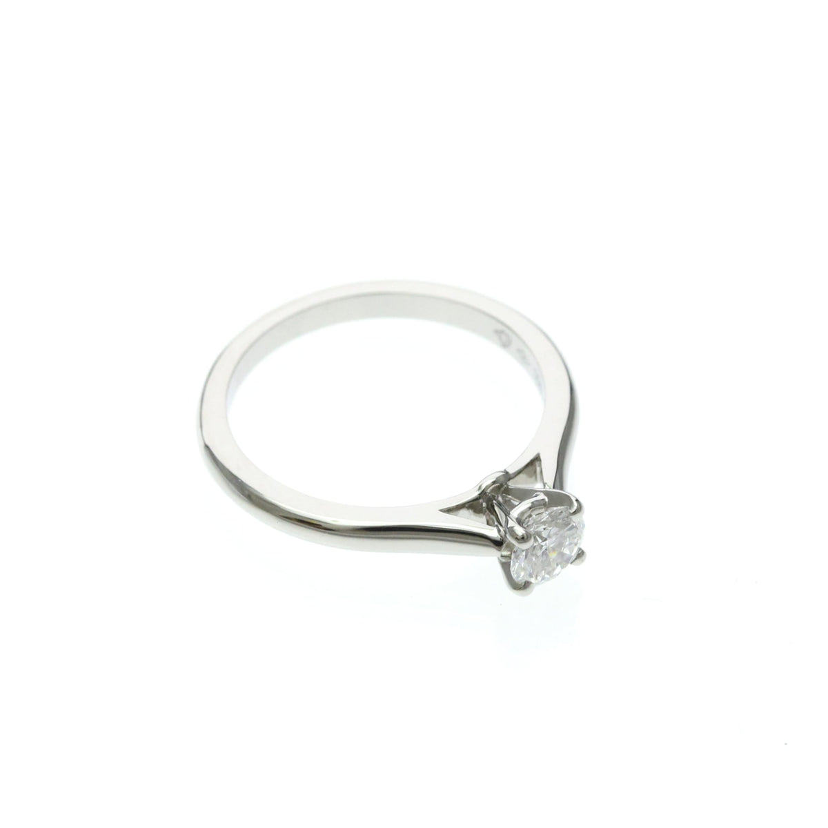 Cartier Solitaire 1895 18K White Gold With Rbc Diamond D/Vs1 Silver Platinum Ring Jewelry (Pre-Owned)