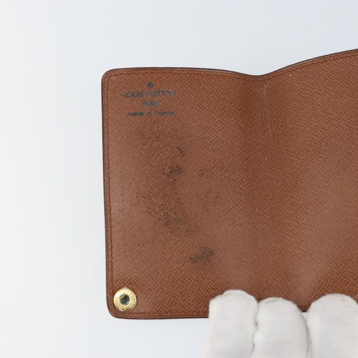Louis Vuitton Porte Cartes Pression Card Case Monogram Canvas Brown Canvas Card Holders Accessory (Pre-Owned)