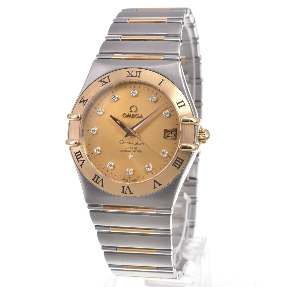Omega Constellation Co-Axial Chronometer Automatic Stainless Steel And Yellow Gold With Diamond Markers And Mother Of Pearl Watch (Pre-Owned)