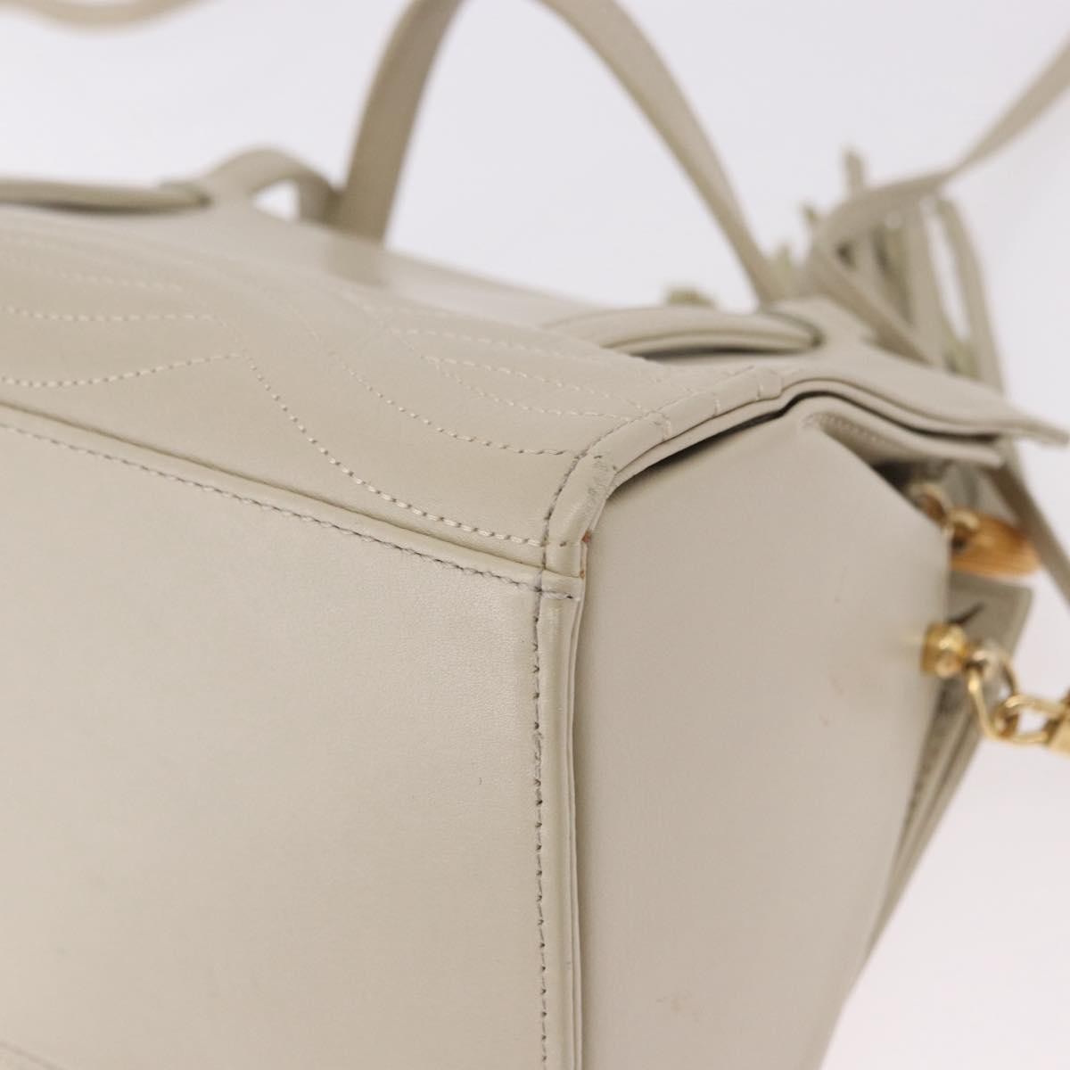 Fendi Vintage Handbag Leather Beige Leather Handbag (Pre-Owned)