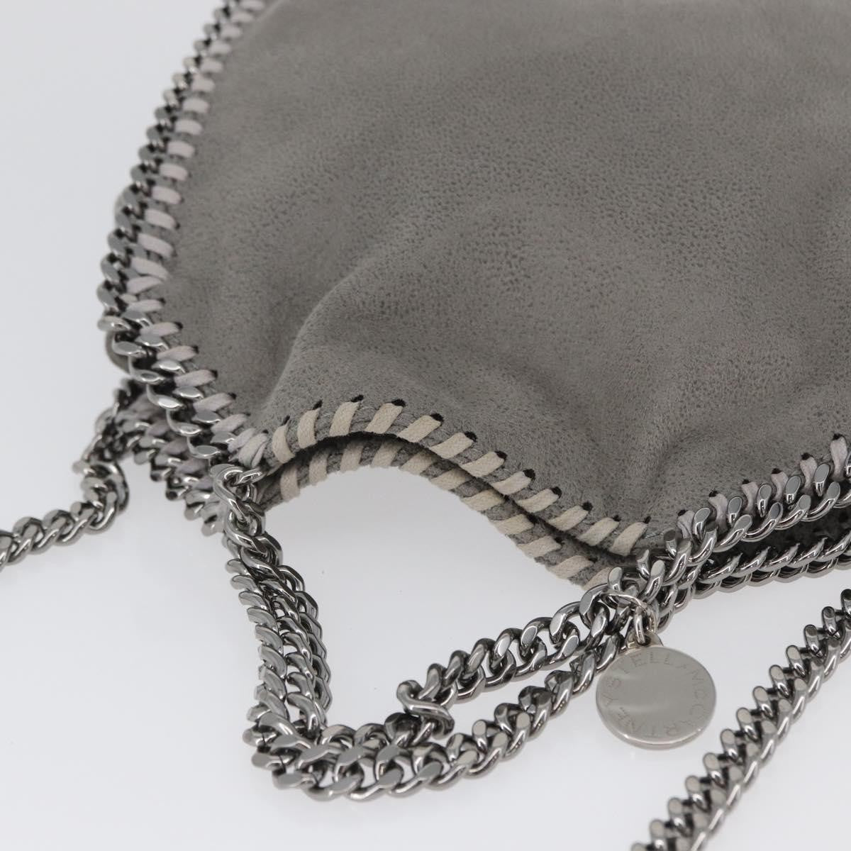 Stella Mccartney Falabella Fold Over Faux Leather Gray Polyester Shoulder Bag Bag (Pre-Owned)