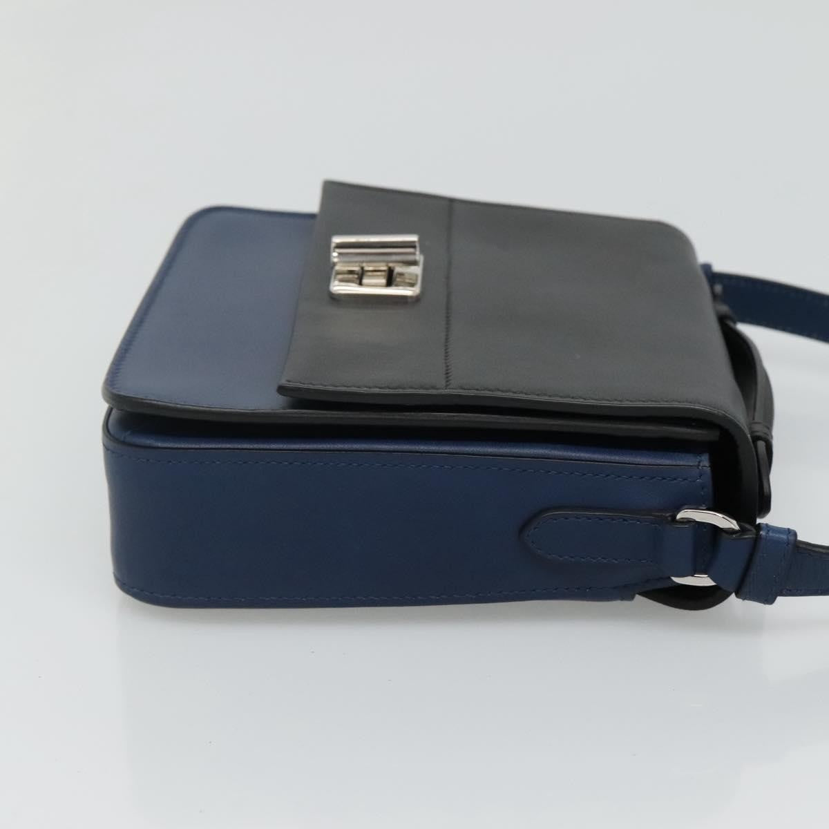 Bottega Veneta Turnlock Intrecciato Nappa Black Leather Shoulder Bag Bag (Pre-Owned)