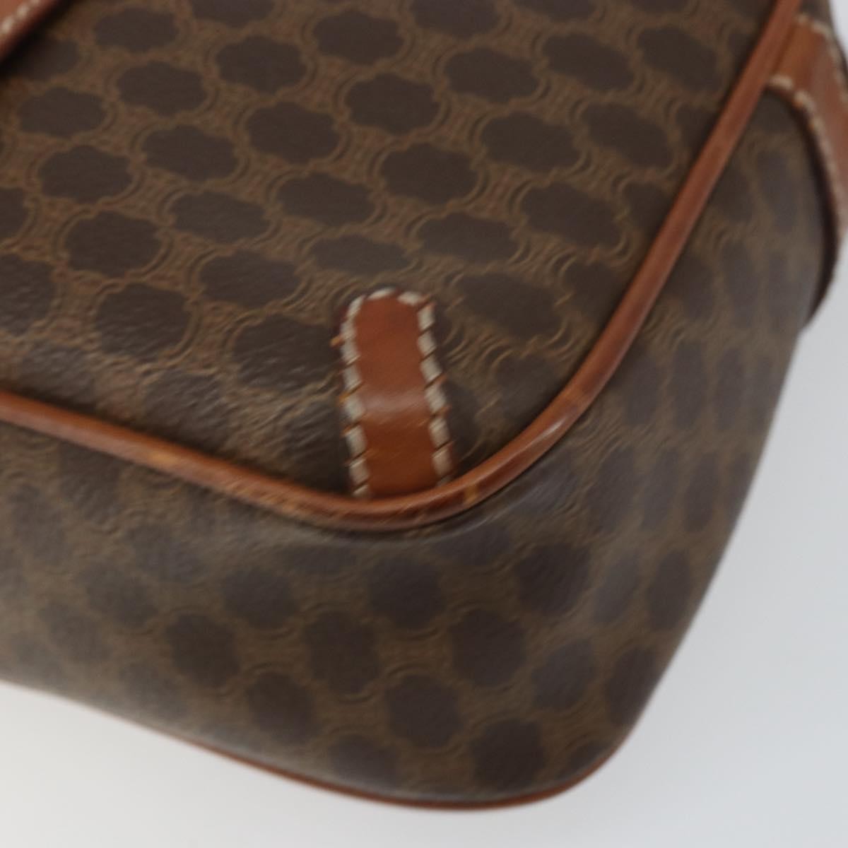 Celine Vintage Macadam Canvas And Leather Brown Canvas Shoulder Bag Bag (Pre-Owned)