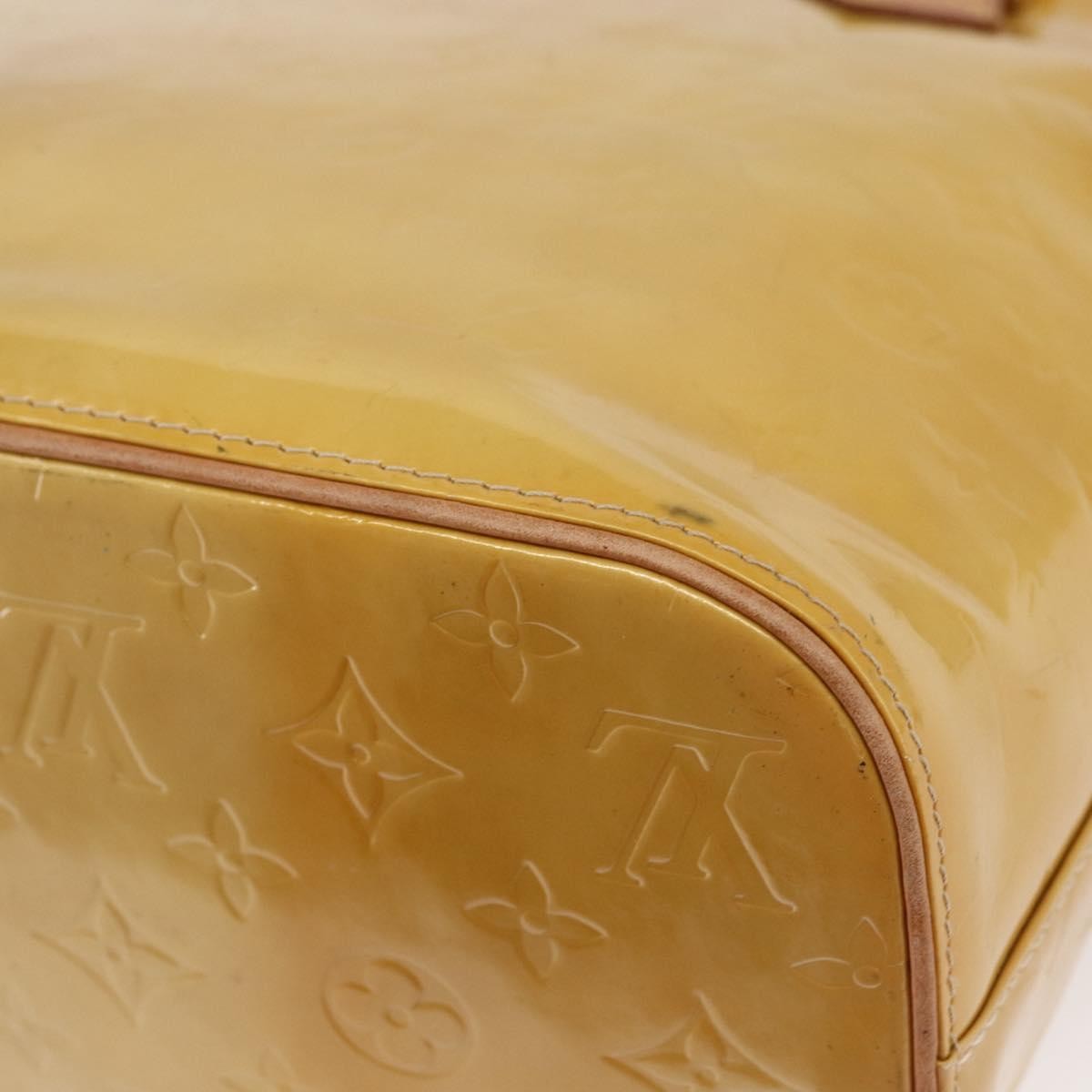 Louis Vuitton Houston Monogram Vernis Beige Patent_Leather Handbag (Pre-Owned)