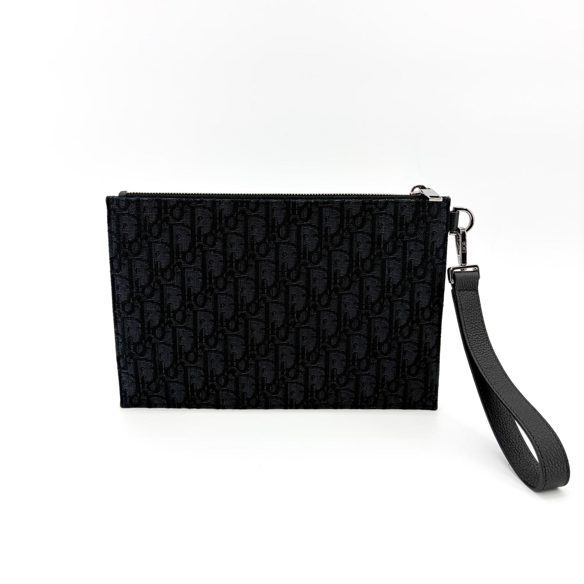 Christian Dior A5 Pouch Printed Oblique Denim Black Other Clutche & Pouche Bag (Pre-Owned)