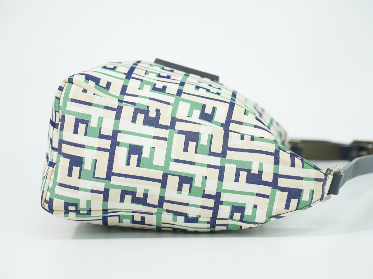Fendi Mamma Baguette Zucca Jacquard Velvet Multicolour Canvas Shoulder Bag Bag (Pre-Owned)