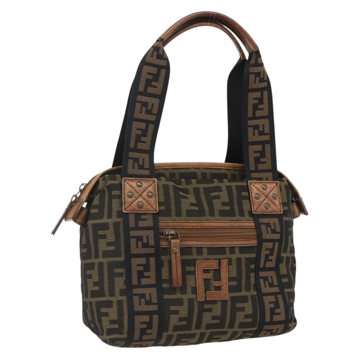 Fendi Vintage Ff Zip Zucca Canvas Brown Canvas Tote Bag Bag (Pre-Owned)
