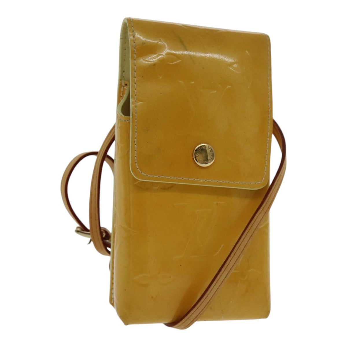 Louis Vuitton Walker Monogram Vernis Yellow Patent_Leather Clutche & Pouche Bag (Pre-Owned)