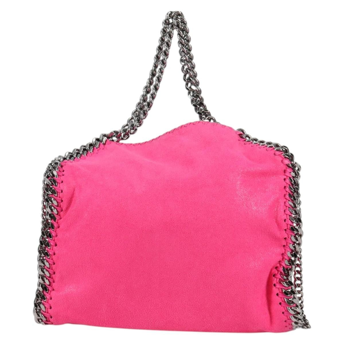 Stella Mccartney Falabella Fold Over Suede Pink Suede Shoulder Bag Bag (Pre-Owned)