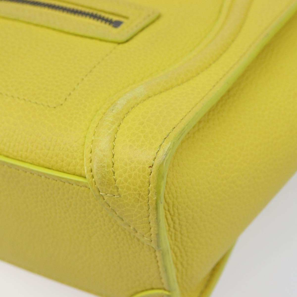 Celine Luggage Grainy Leather Yellow Leather Handbag (Pre-Owned)