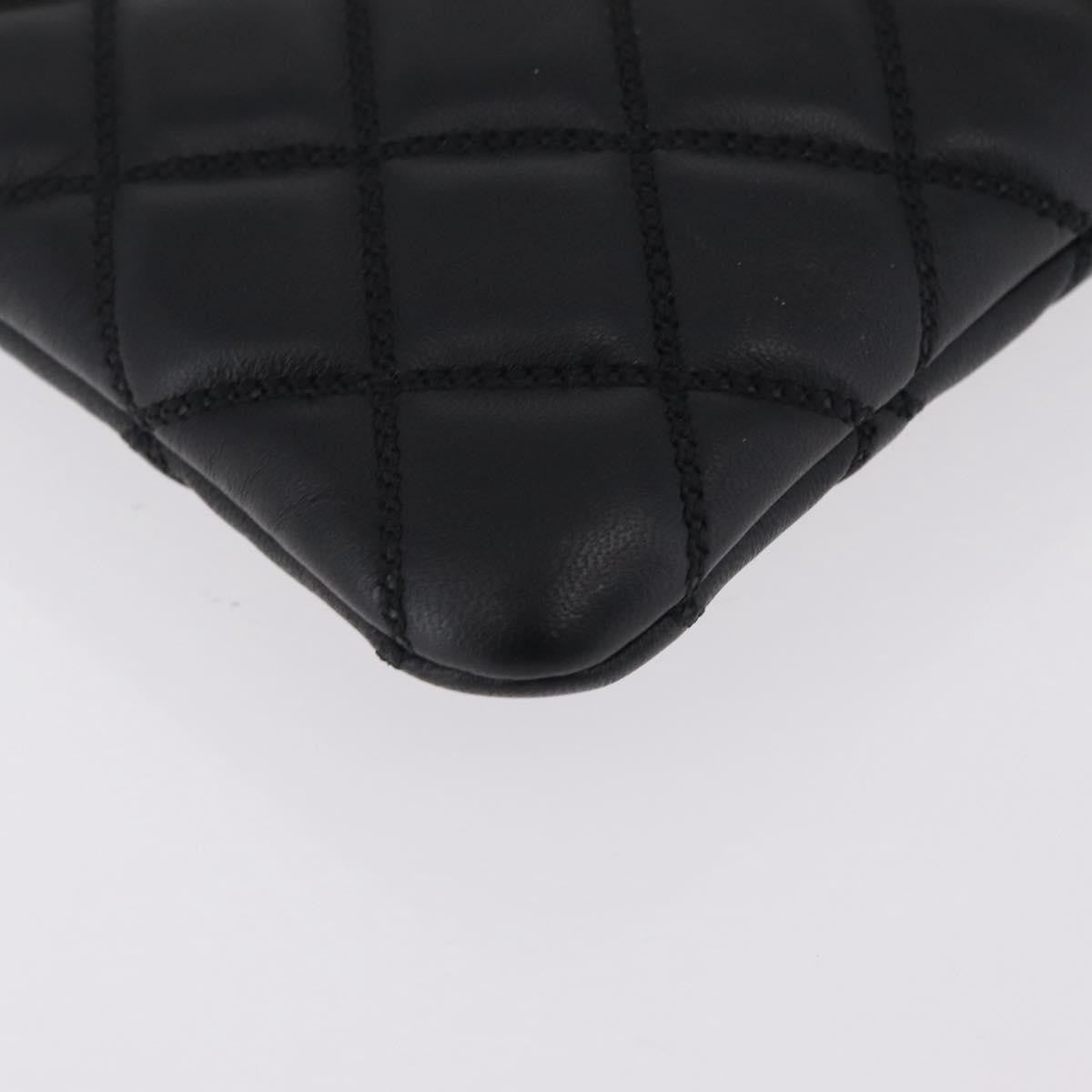 Chanel Bicolor Boy O Case Clutch Lambskin Black Leather Clutche & Pouche Bag (Pre-Owned)