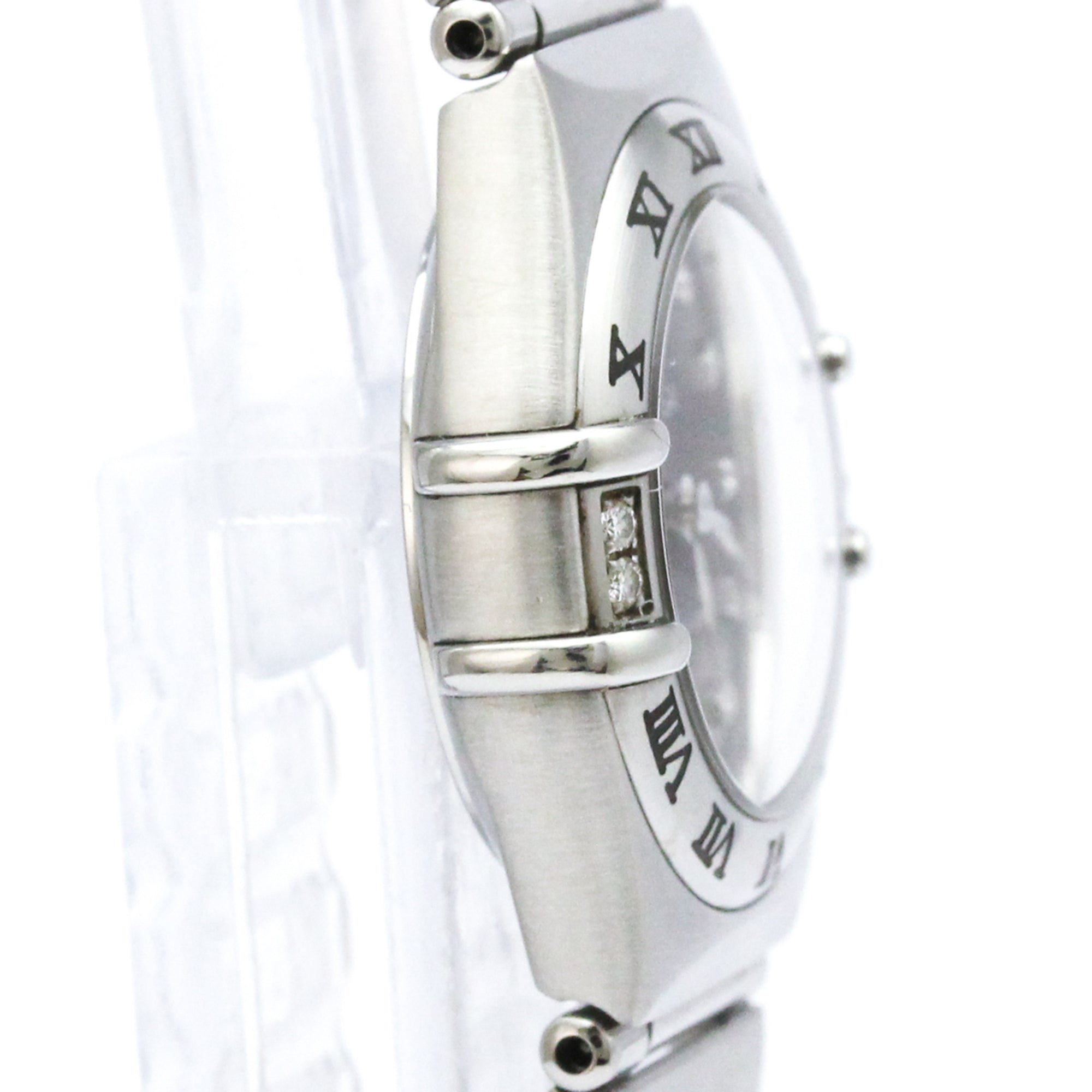 Omega Constellation Quartz Stainless Steel With Diamond Bezel And Markers Watch (Pre-Owned)
