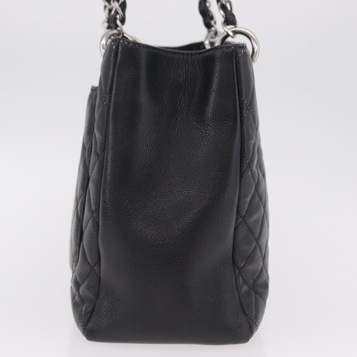 Chanel Grand Shopping Quilted Caviar Black Leather Tote Bag Bag (Pre-Owned)