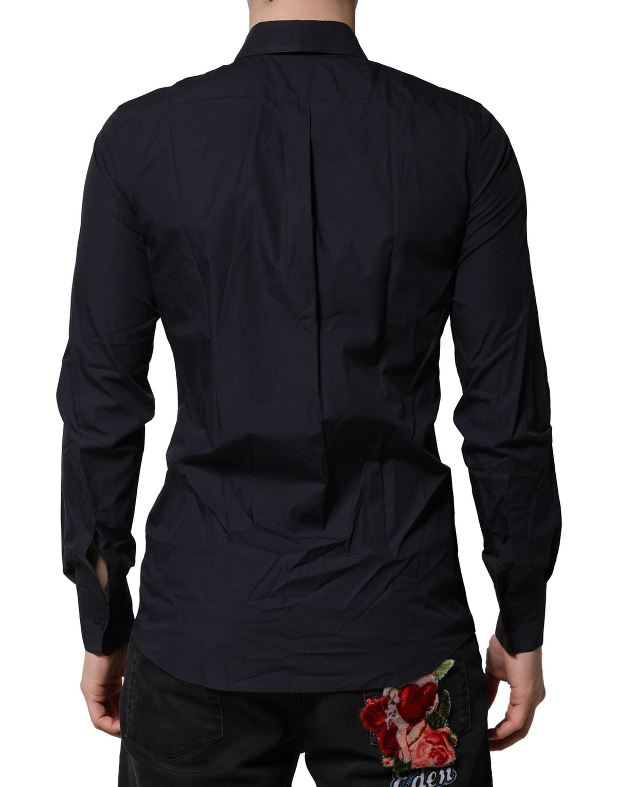 Dolce & Gabbana Dark Blue MARTINI Cotton Dress Formal Men's Shirt