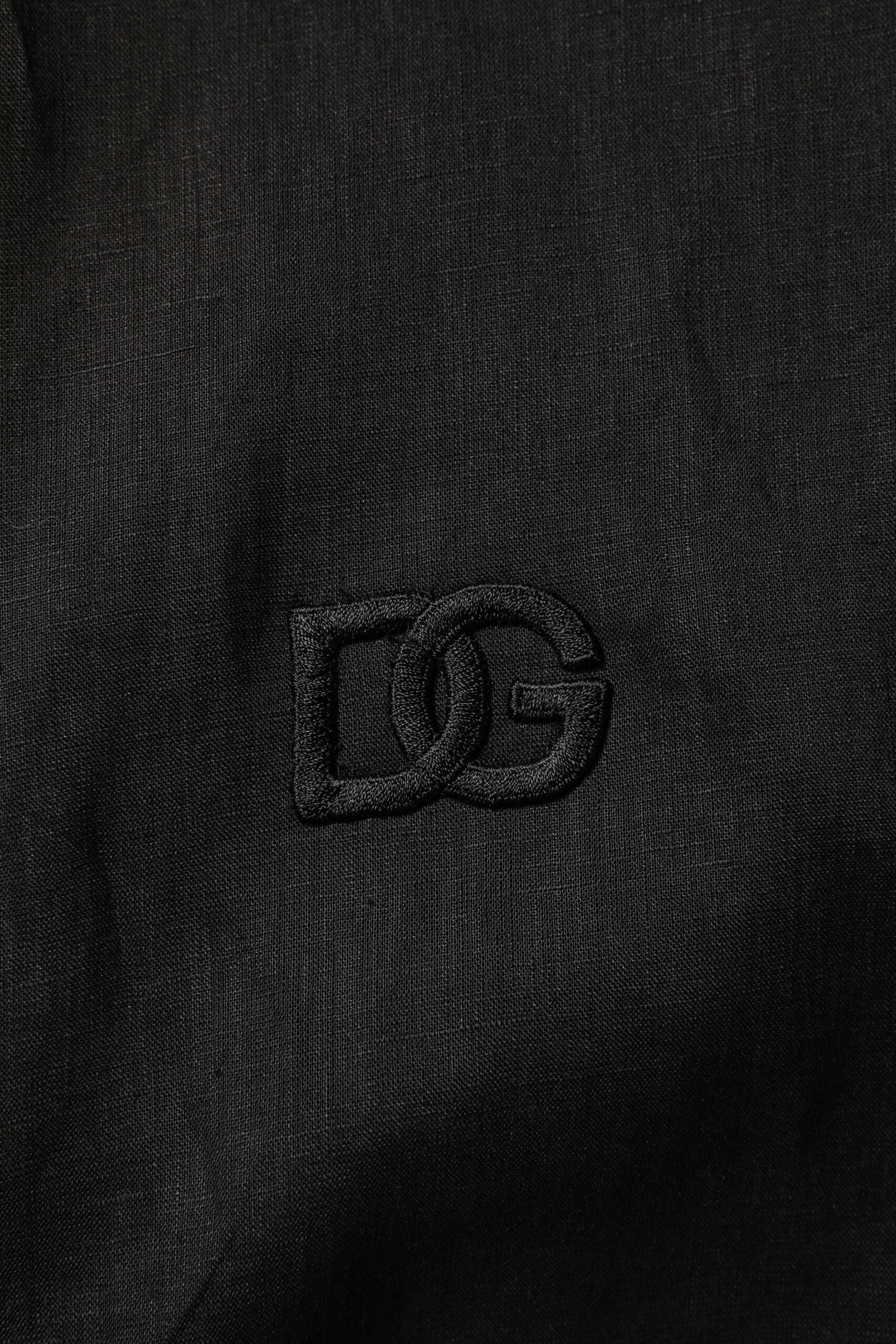 Dolce & Gabbana Black Linen Long Sleeves Men Casual Men's Shirt