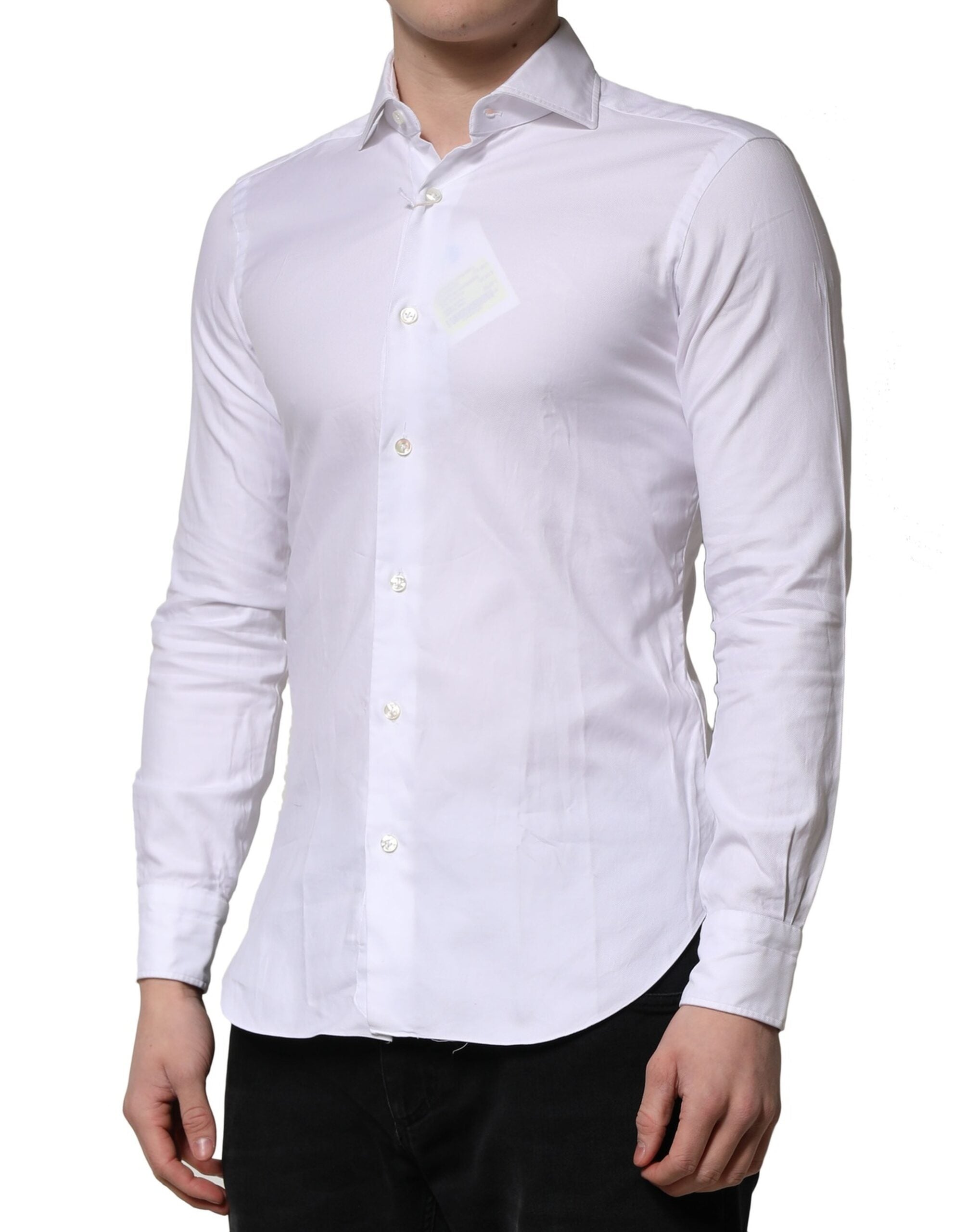 Barba Napoli White Long Sleeves Collared Dress Formal Men's Shirt (Pre-Owned)