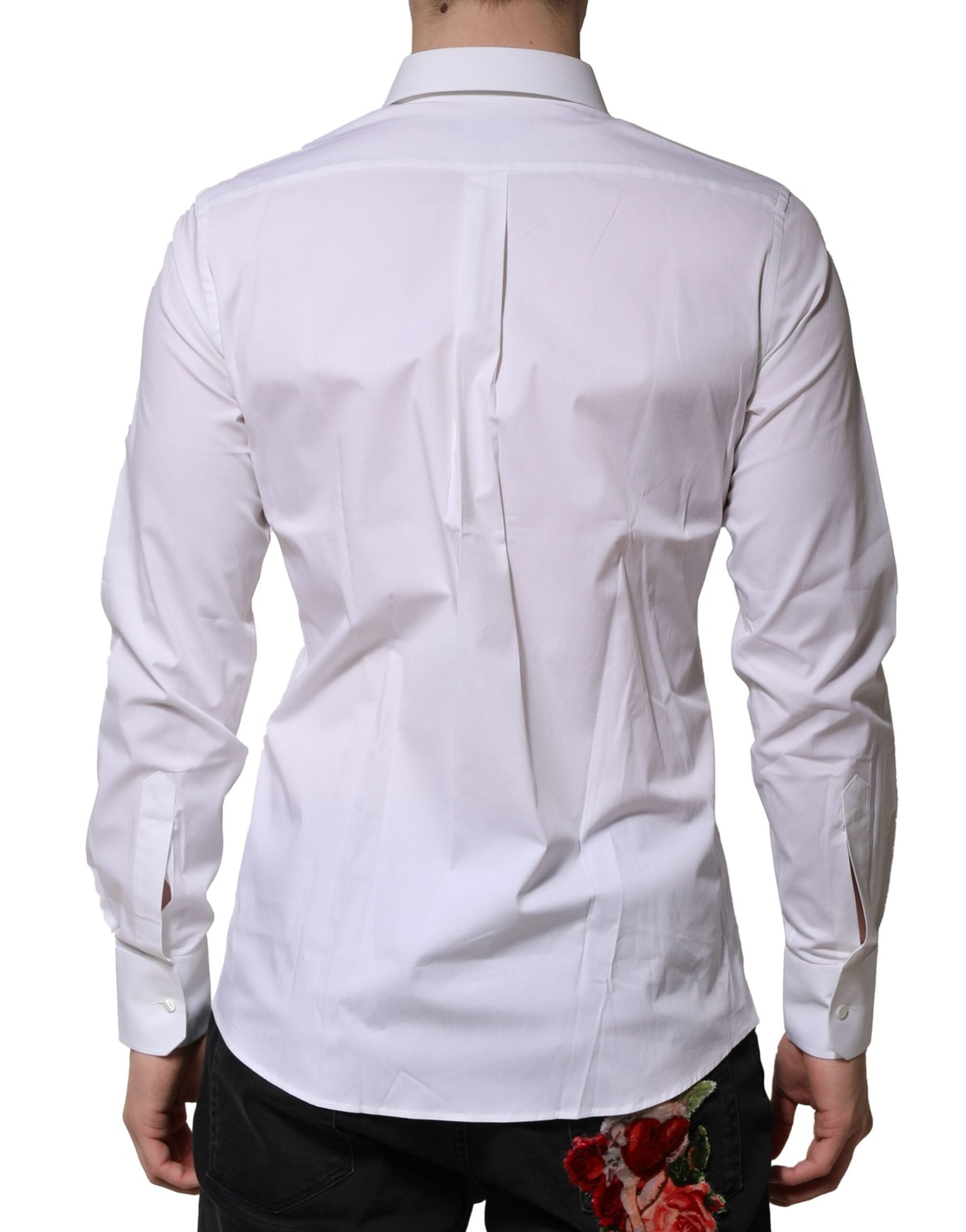 Dolce & Gabbana White MARTINI Long Sleeves Dress Formal Men's Shirt (Pre-Owned)