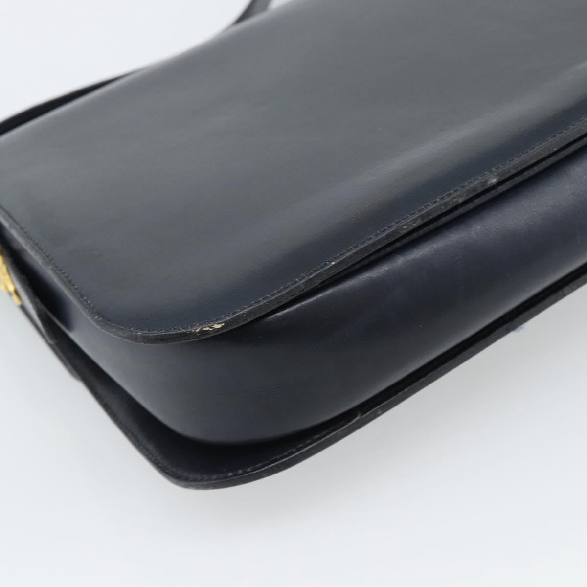Celine Vintage Horse Carriage Bag Trihomphe Leather Navy Leather Shoulder Bag Bag (Pre-Owned)