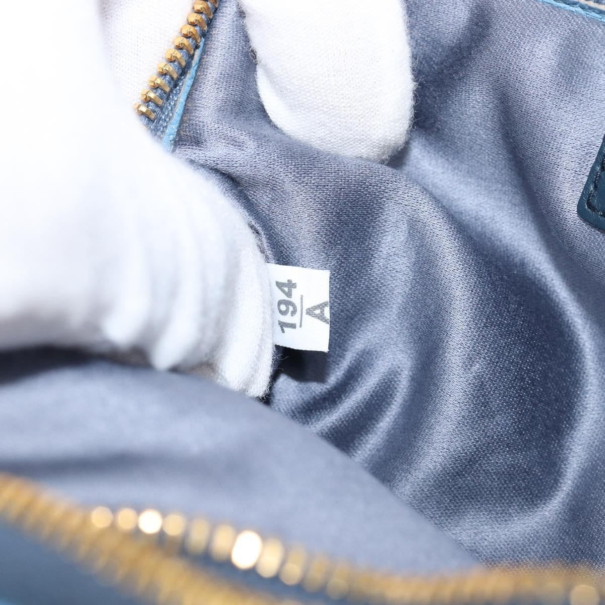 Miu Miu Double Zip Pochette Leather Blue Leather Clutche & Pouche Bag (Pre-Owned)