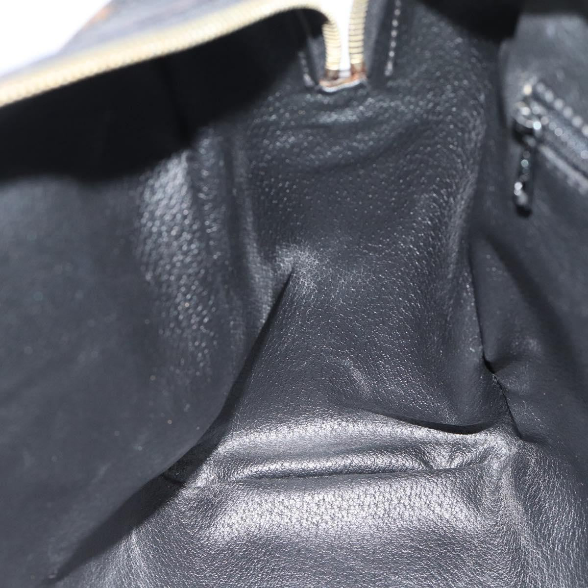 Celine Vintage Boston Macadam Coated Canvas Black Canvas Handbag (Pre-Owned)