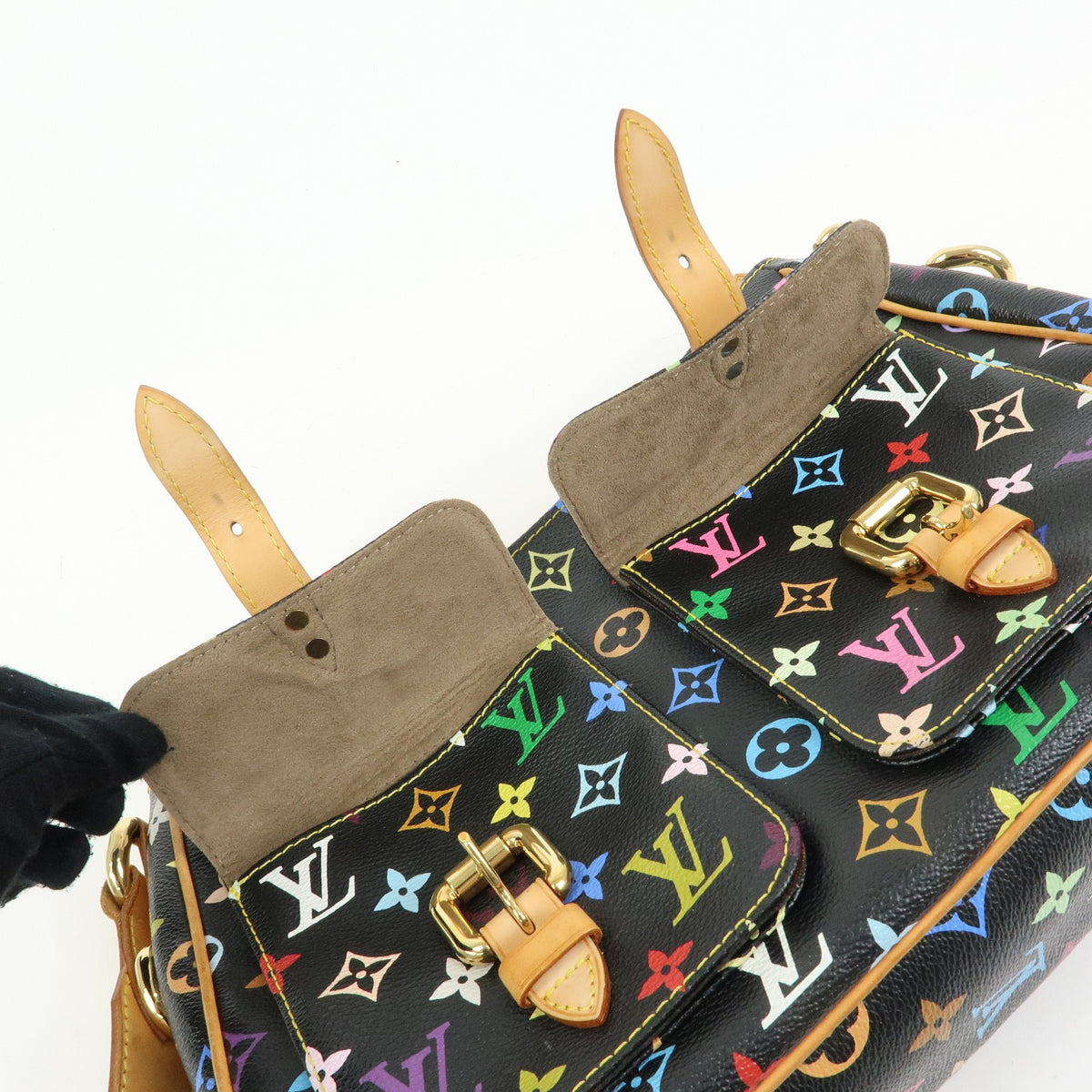 Louis Vuitton Lodge Monogram Multicolor Black Canvas Handbag (Pre-Owned)