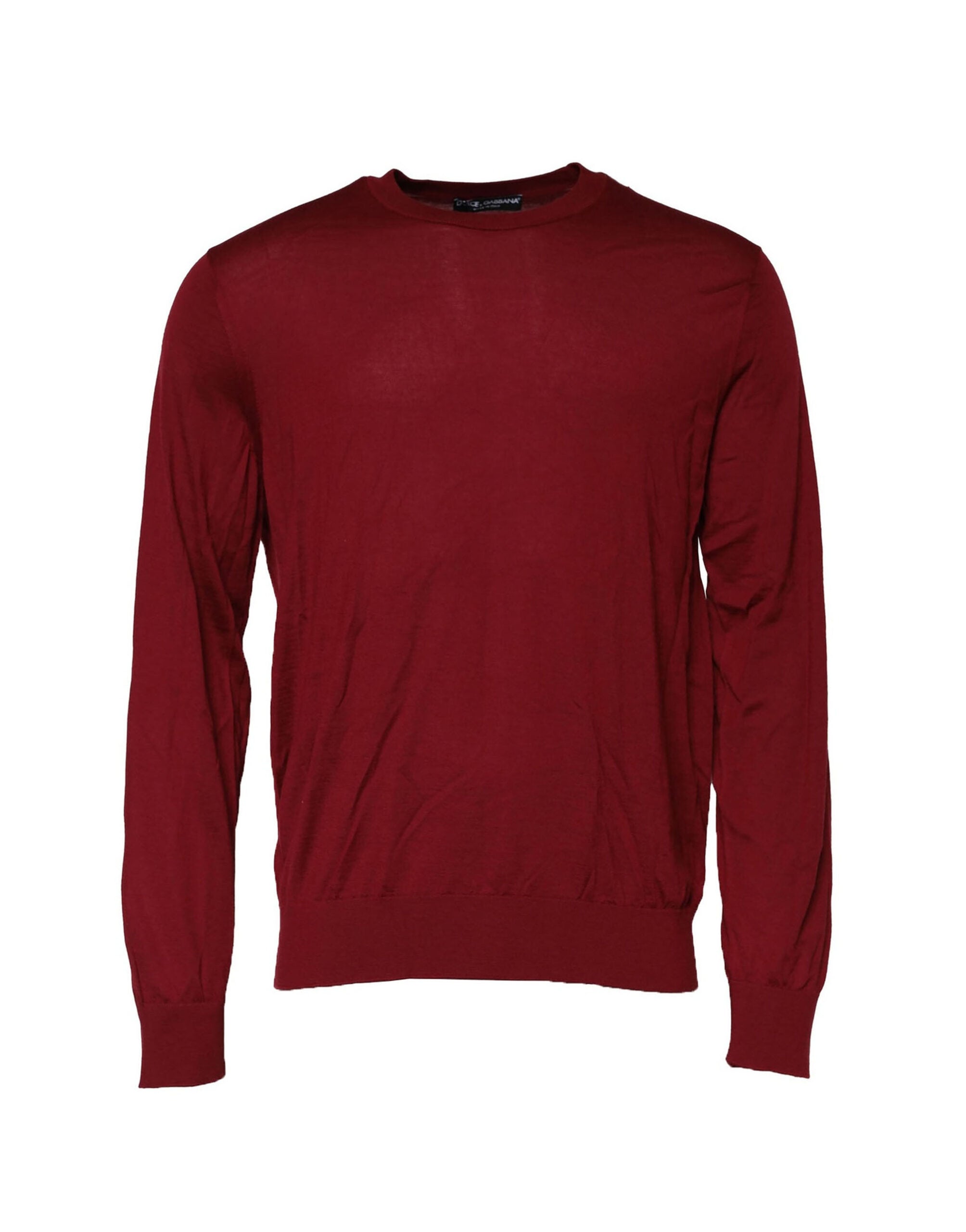 Dolce & Gabbana Maroon Cashmere Crew Neck Sweatshirt Men's Sweater (Pre-Owned)