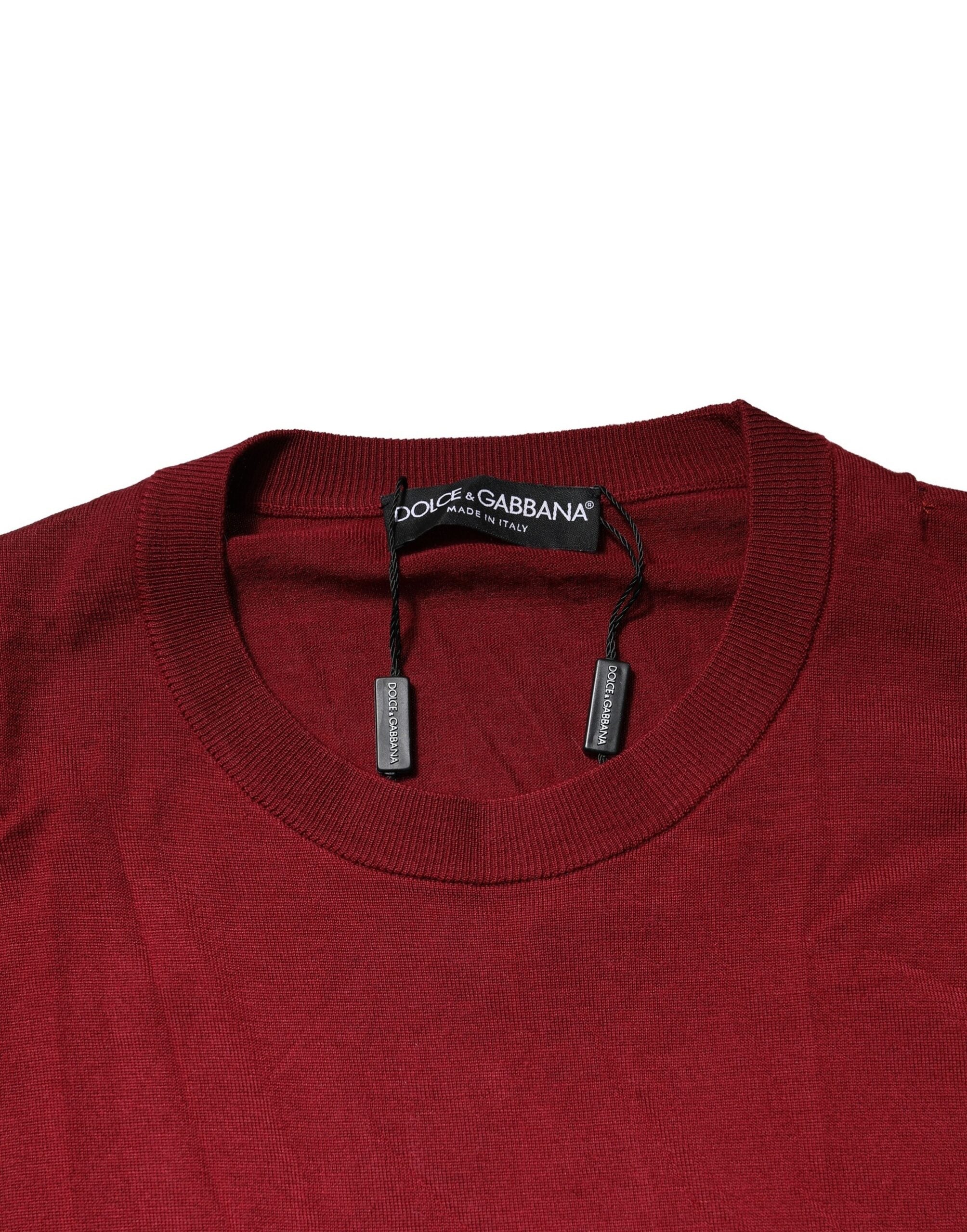 Dolce & Gabbana Maroon Cashmere Crew Neck Sweatshirt Men's Sweater (Pre-Owned)