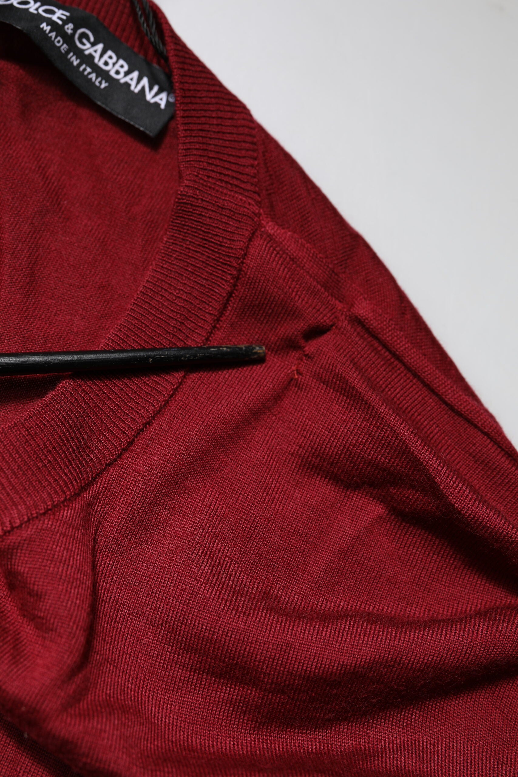 Dolce & Gabbana Maroon Cashmere Crew Neck Sweatshirt Men's Sweater (Pre-Owned)