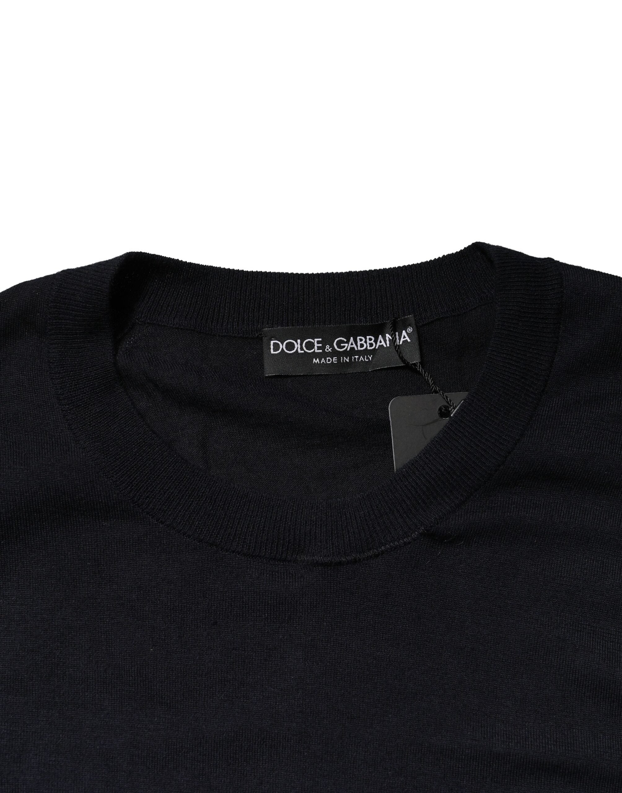 Dolce & Gabbana Black Long Sleeve CrewNeck Pullover Men's Sweater (Pre-Owned)
