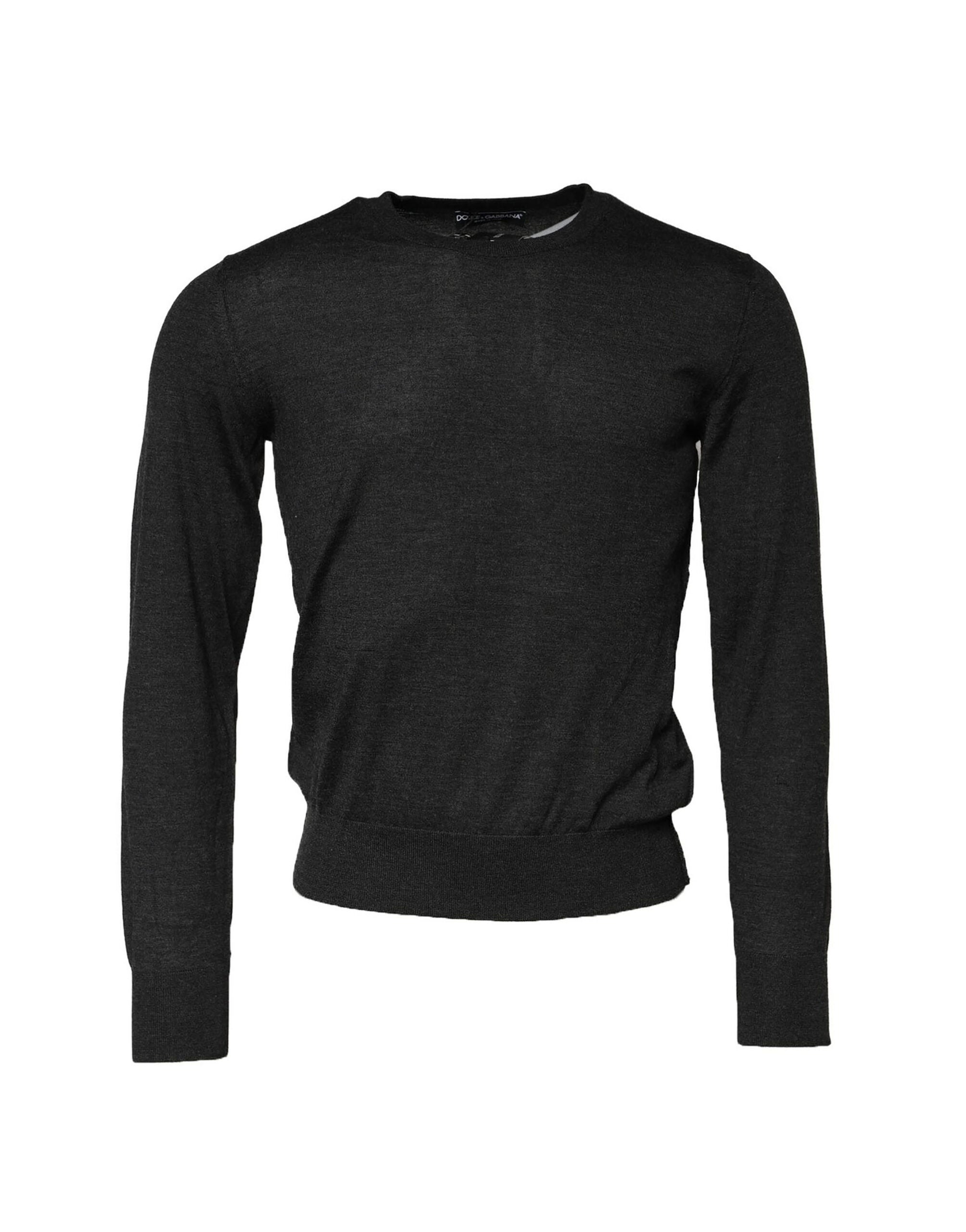 Dolce & Gabbana Gray Cashmere Crew Neck Sweatshirt Men's Sweater (Pre-Owned)