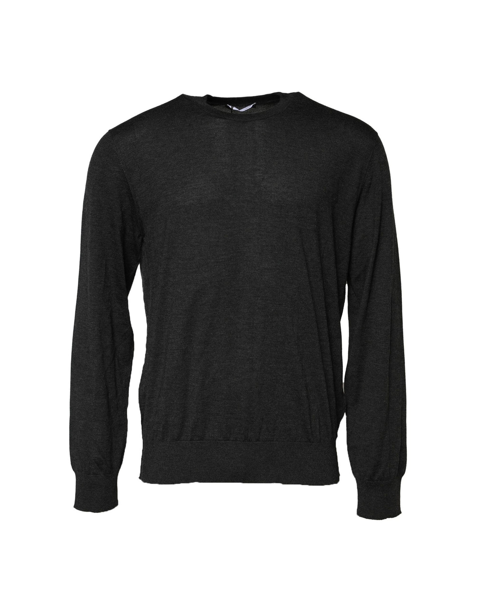 Dolce & Gabbana Gray Long Sleeve Crew Neck Pullover Men's Sweater (Pre-Owned)