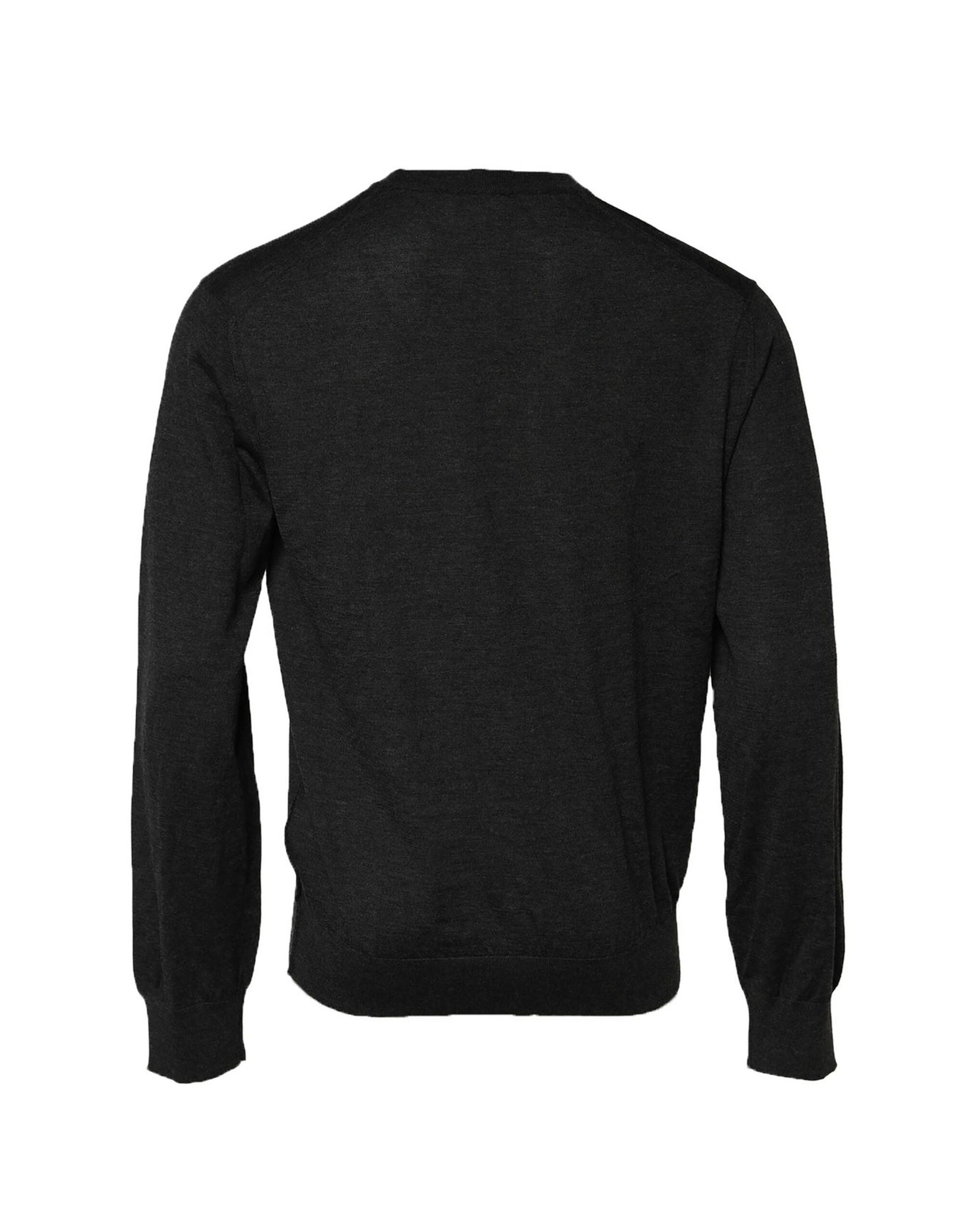 Dolce & Gabbana Gray Long Sleeve Crew Neck Pullover Men's Sweater (Pre-Owned)