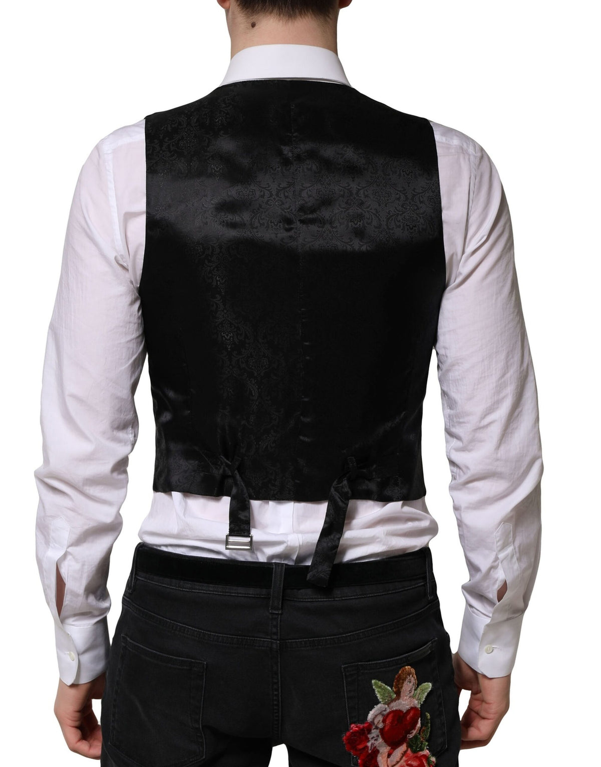 Dolce & Gabbana Gray Wool Dress Formal Men Waistcoat Men's Vest
