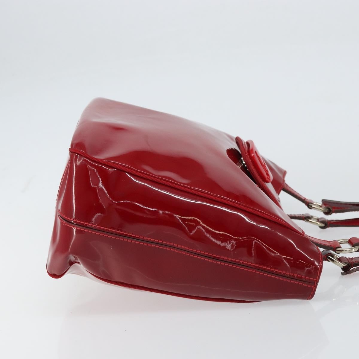 Salvatore Ferragamo Vintage Patent Leather Red Patent_Leather Tote Bag Bag (Pre-Owned)