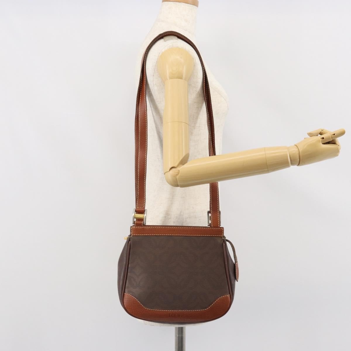 Loewe Anagram Pvc Leather Brown Pvc Shoulder Bag Bag (Pre-Owned)