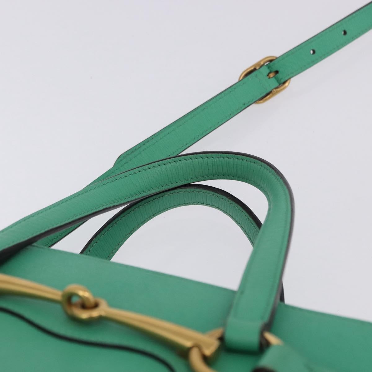 Gucci Bright Bit Convertible Leather Green Leather Tote Bag Bag (Pre-Owned)